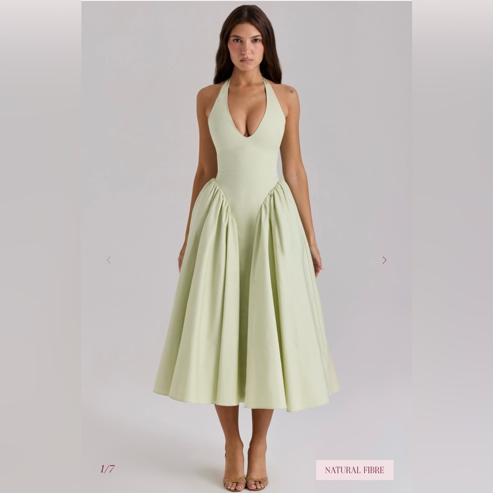 House of CB MARILYN
Pistachio Cotton Halter Midi Sundress